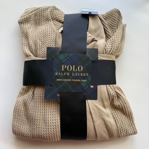 Polo Ralph Lauren Men’s Thermal Hooded Robe Tan Size L/XL NWT - Picture 5 of 6